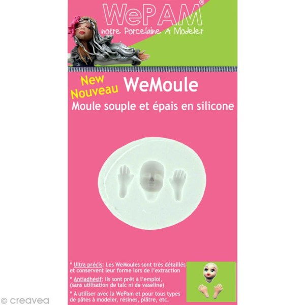 Moule silicone WePAM Visage et mains - Photo n°1