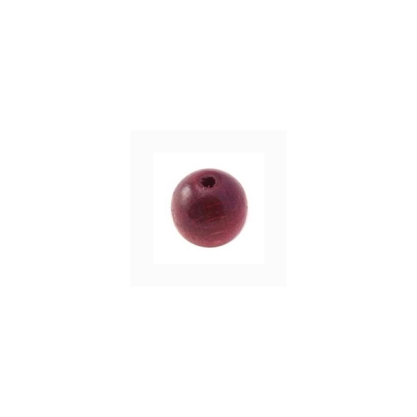 Perle en bois ronde 6 mm traité bordeaux x10 - Photo n°1