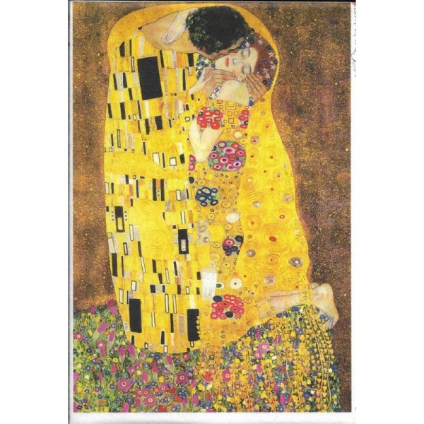 Papier de riz 22x32 cm Klimt Le Baiser Découpage Collage Scrapbooking  Carterie - Photo n°1