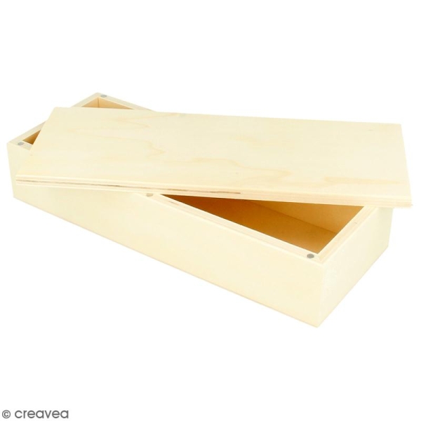 Boîte rectangulaire en bois à décorer- 23 x 9 cm - Photo n°1