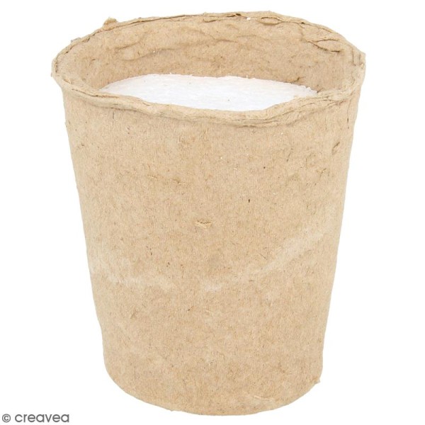 Pot papier mâché avec mousse polystyrène - 8,5 x 9 cm - Photo n°1