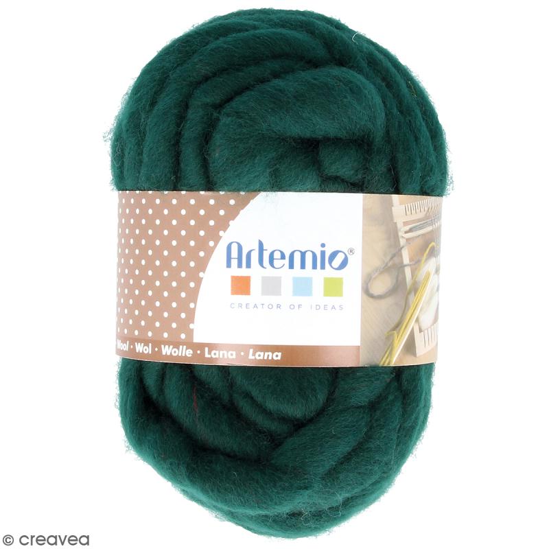 Fil de laine couleur vert menthe - acheter laine à tricoter épaisse laine  mérinos 50%