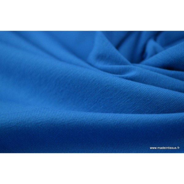 Tissu JERSEY coton elasthanne azur x1m - Photo n°4