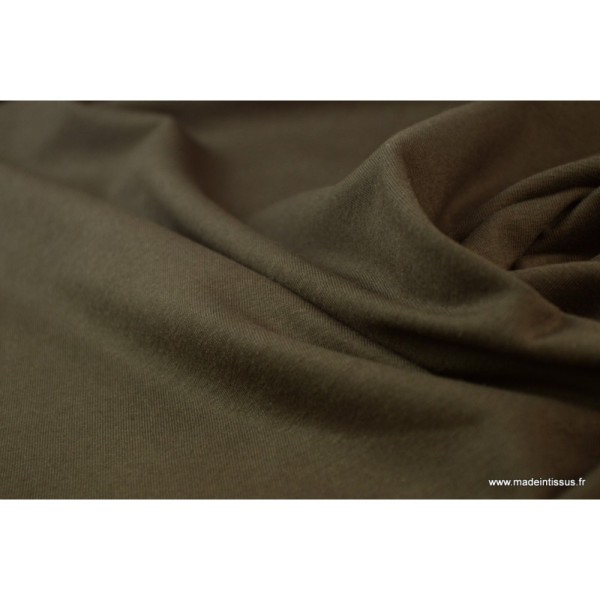 Tissu JERSEY coton élasthanne choco x1m - Photo n°4