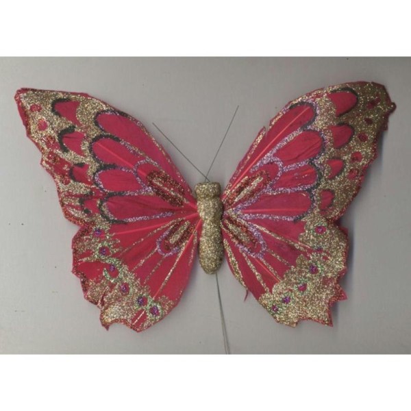 Gros papillon rouge et or - Photo n°1