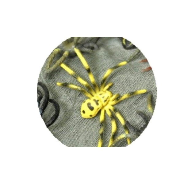 Araignée en plastique jaune et tachée de brun - Photo n°1