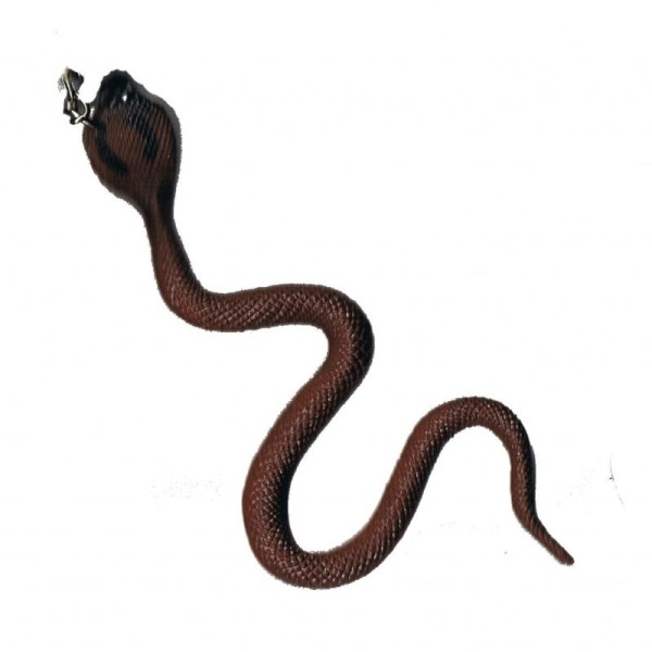 Porte clef Serpent cobra marron 11.5 cm en plastique - Photo n°1