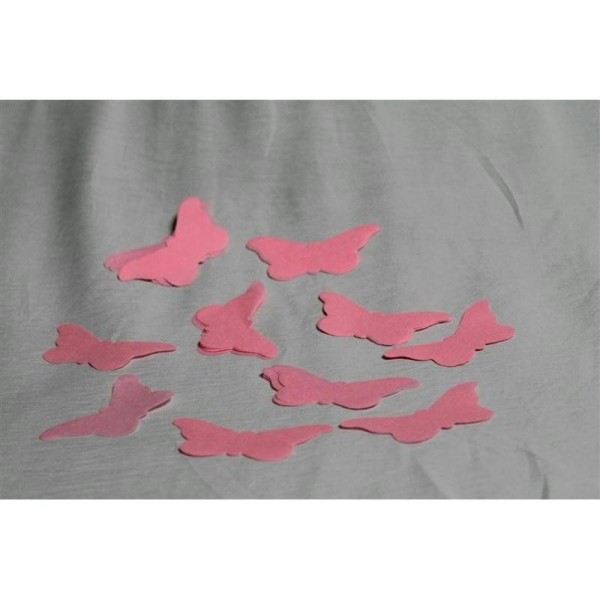 Confettis papillons en papier de soie rose pâle - Photo n°1