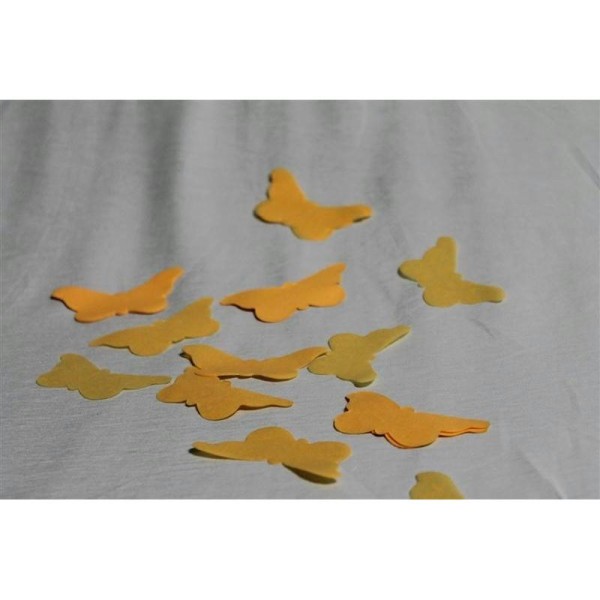 Confettis papillons en papier de soie jaune d'or - Photo n°1