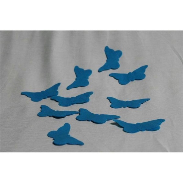 Confettis papillons en papier de soie bleu turquoise - Photo n°1