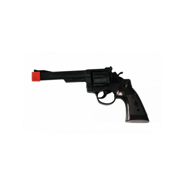 Pistolet de shérif en plastique noir et marron - Photo n°1