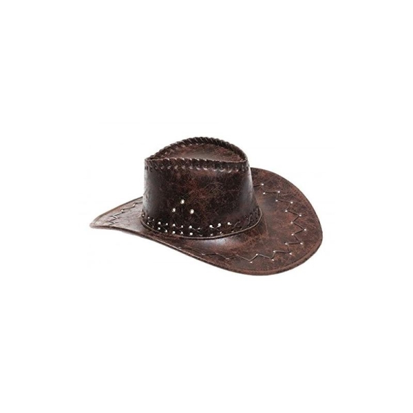 Chapeau de cow-boy vieux cuir Western Country - Photo n°1