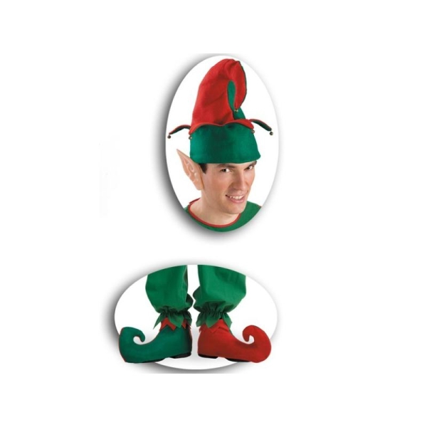kit lutin de Noël vert et rouge avec oreilles pointues - Photo n°1