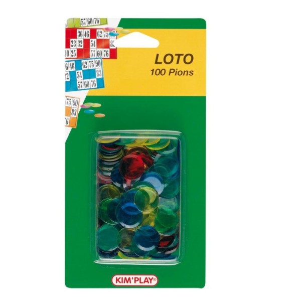 Sachet de 100 pions de marquage multicolore pour loto - Photo n°1