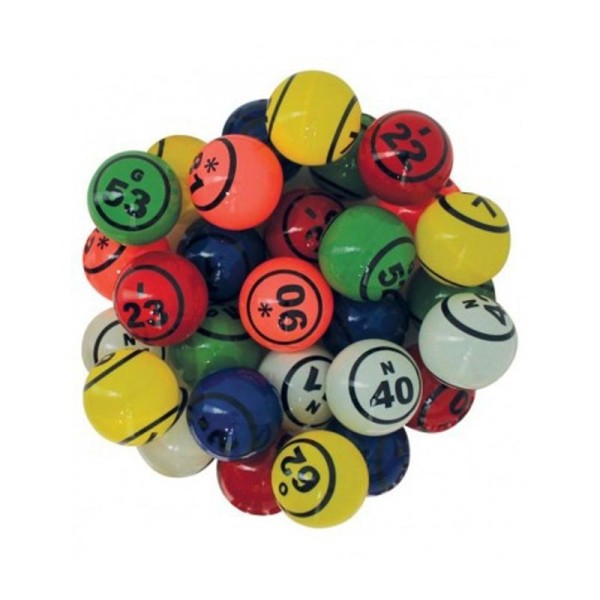 90 Balles loto en plastique multicolore Ø 38 mm - Photo n°1