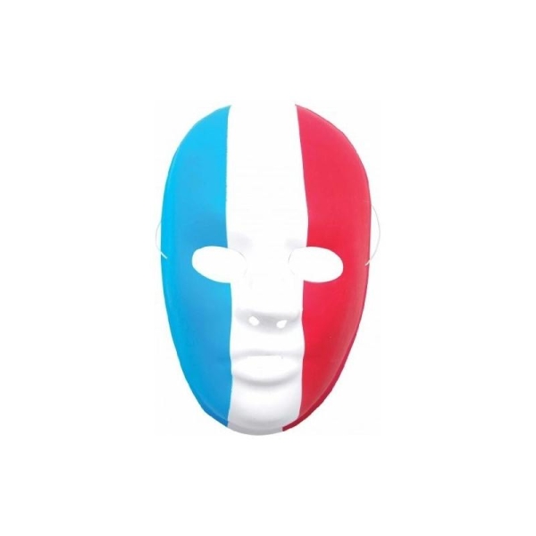 Masque drapeau france plastique visage entier tricolore - Photo n°1