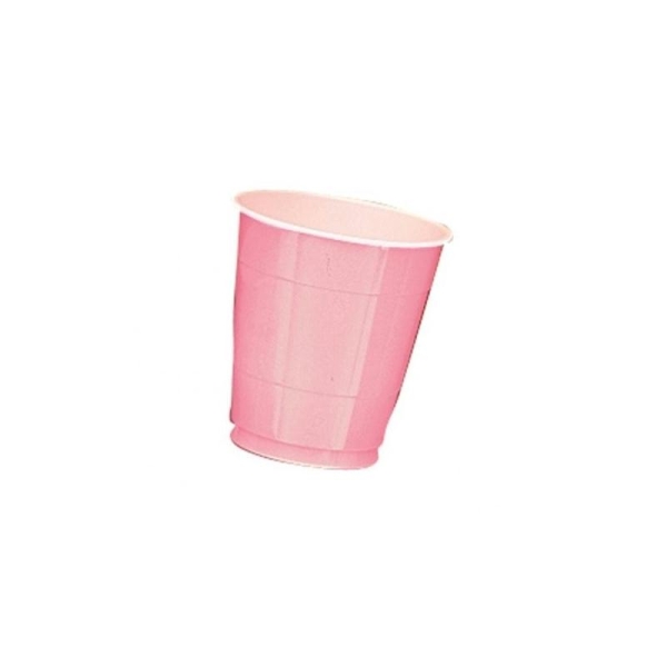 20 Gobelets plastique rose clair 354 ml intérieur blanc - Photo n°1