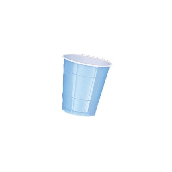 20 Gobelets plastique bleu clair 354 ml intérieur blanc - Photo n°1