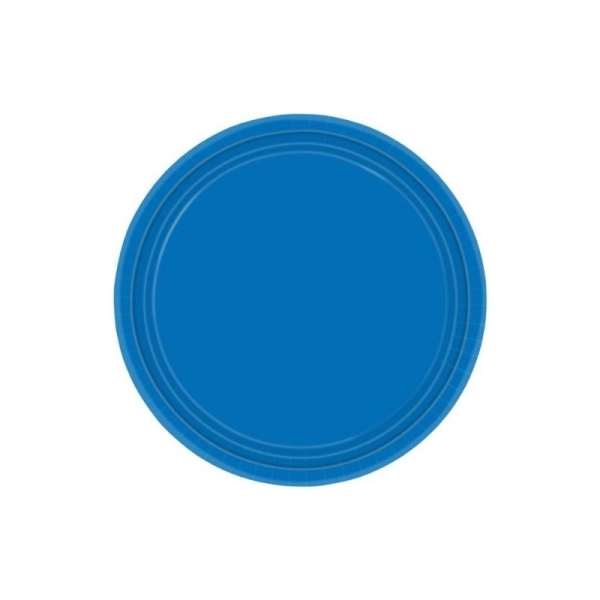 8 Grandes assiettes bleues 22.9 cm en carton - Photo n°1