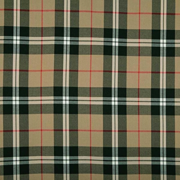 Tissu écossais tartan - Beige, noir & rouge - Photo n°1