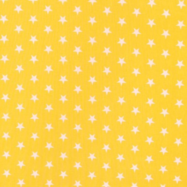 Tissu étoile - Blanche & jaune - Oeko-Tex® - Photo n°1