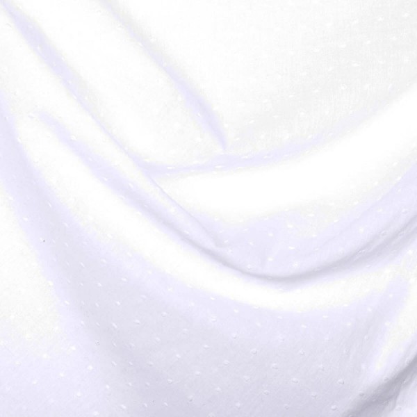 Tissu coton plumetis uni - Blanc - Photo n°3