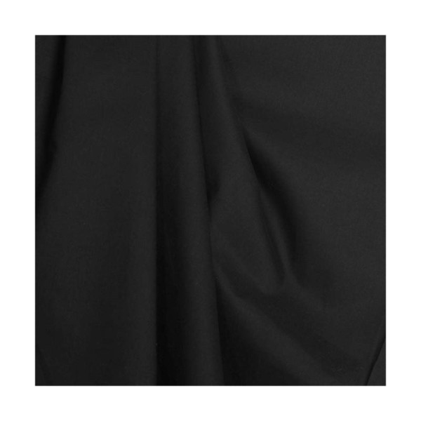 Tissu voile de coton uni - Noir - Largeur 140cm - Vendu par 50cm - Photo n°1