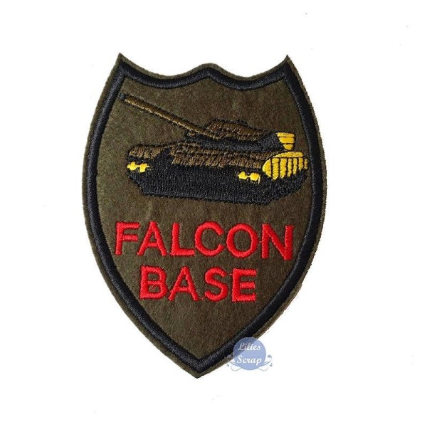 Ecusson brodé thermocollant blason armée falcon base 10,5 cm - Photo n°1
