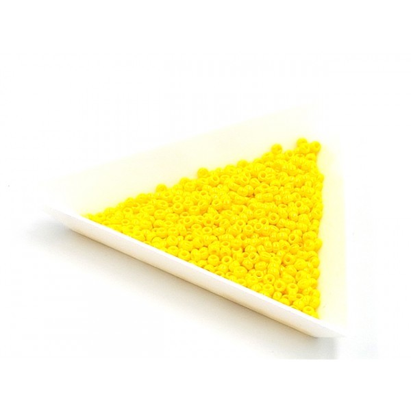 5 Grammes De Perles Miyuki Rocailles 11/0 Opaque Yellow Luster 0422 - Photo n°1