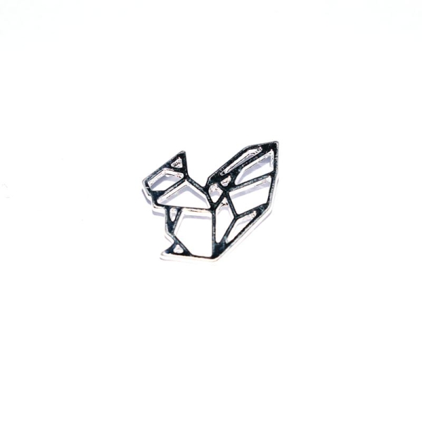 Écureuil origami argenté 18x17 mm - Photo n°1