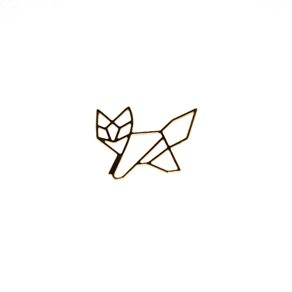 Chat origami fin doré 24x20 mm - Photo n°1