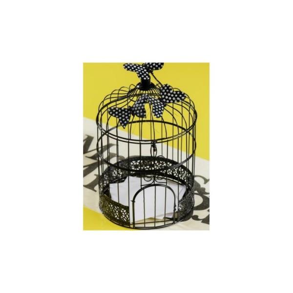 Tirelire cage à  oiseaux noire 31 cm - Photo n°1
