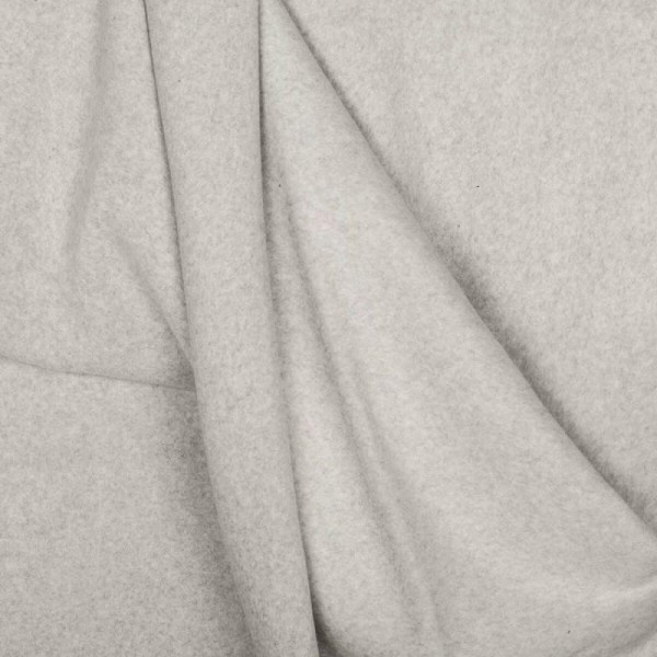 Tissu polaire uni ultra doux 100% coton biologique - Gris clair - Photo n°2