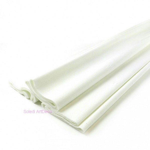 Rouleau de Papier crépon, Blanc 50cm x 250cm, 31g/ m² - Photo n°1