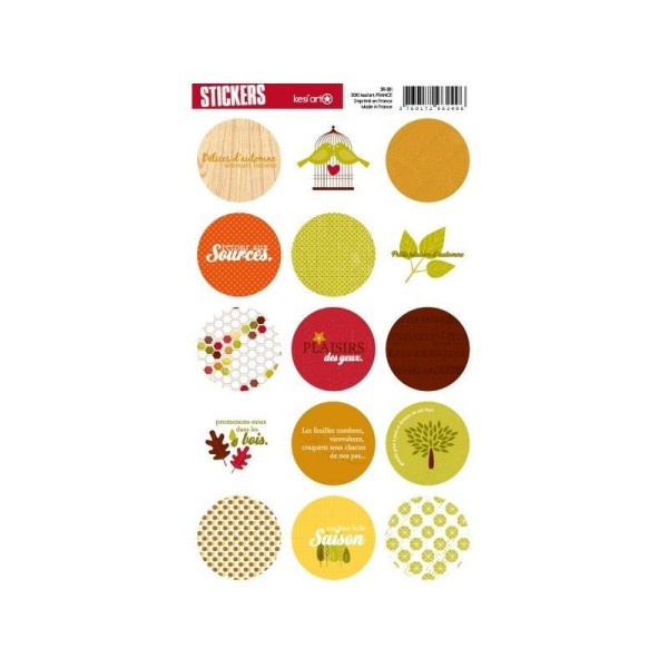 Stickers ronds thème Automne – Collection Senteurs boisées – Kesi'Art - Photo n°1