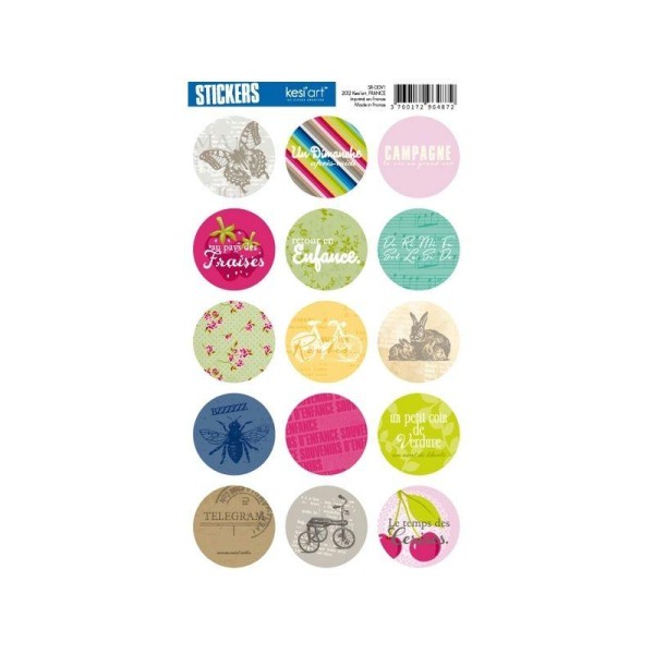 Stickers ronds – Collection Le Clos Fleuri – Kesi'Art - Photo n°1