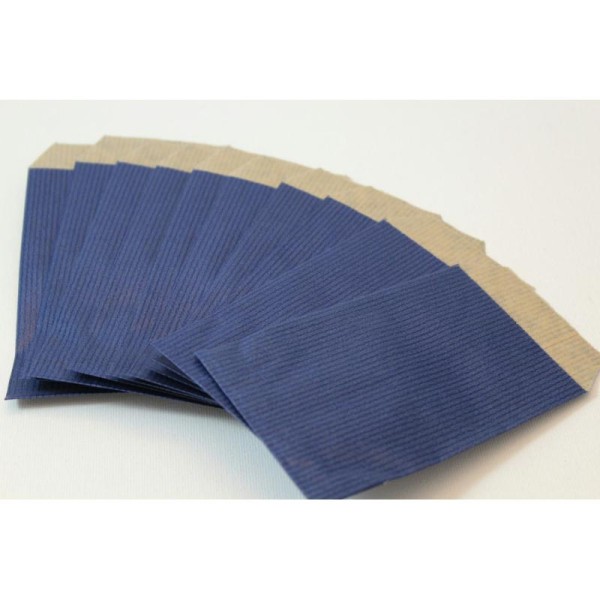 Lot de 50 pochettes cadeaux kraft bleu  7 x 13,5 cm - Photo n°1