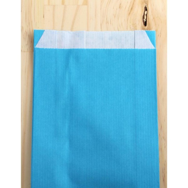 Lot de 25 pochettes kraft 12 x 19 cm bleu turquoise, paquet cadeaux - Photo n°1