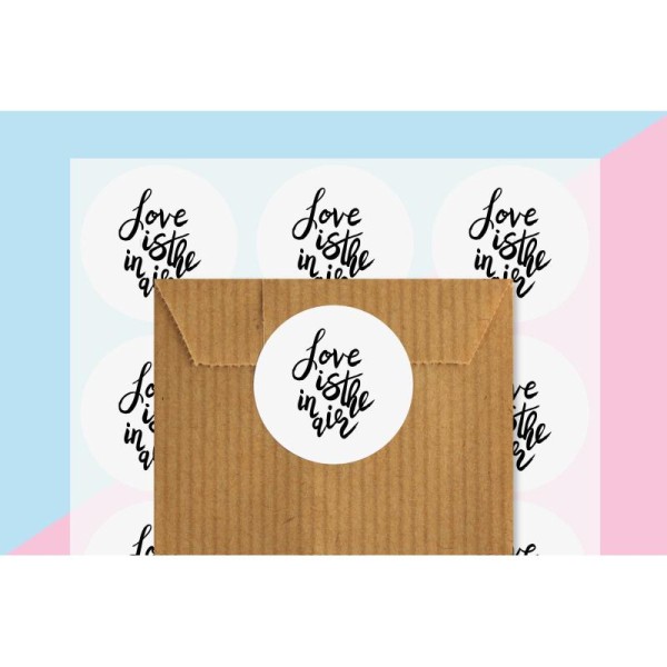 Étiquettes Love is in the air, Étiquette mariage, Étiquettes cadeaux, Emballage cadeaux - Photo n°1
