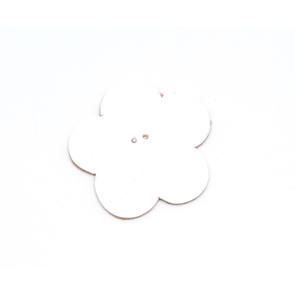 10 Fleurs En Simili Cuir De Couleur Blanc 4cm Embellisement Scrapbooking - Photo n°1