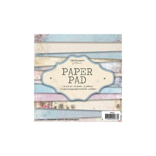 Papier Scrapbooking à motifs – bleu beige parme - Paper Pad - Photo n°1