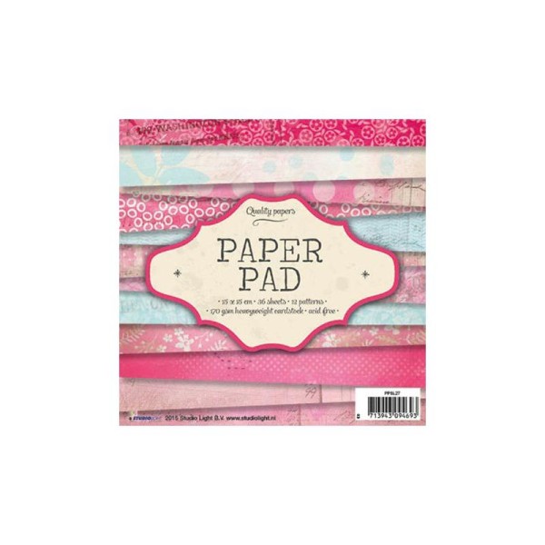 Papier Scrapbooking - Rose bleu et or - Paper Pad - Photo n°1