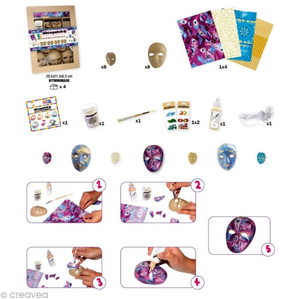 Kit Décopatch Mini masques - Photo n°2
