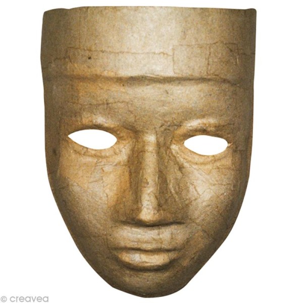 Masque en papier mâché Femme 22,5 X 19,5 cm - Photo n°1