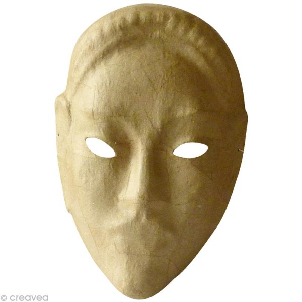 Masque en papier mâché Africain 29,5 x 19,5 cm - Photo n°1