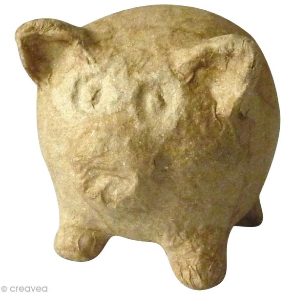 Cochon tout rond en papier mâché 6,5 cm - Photo n°1