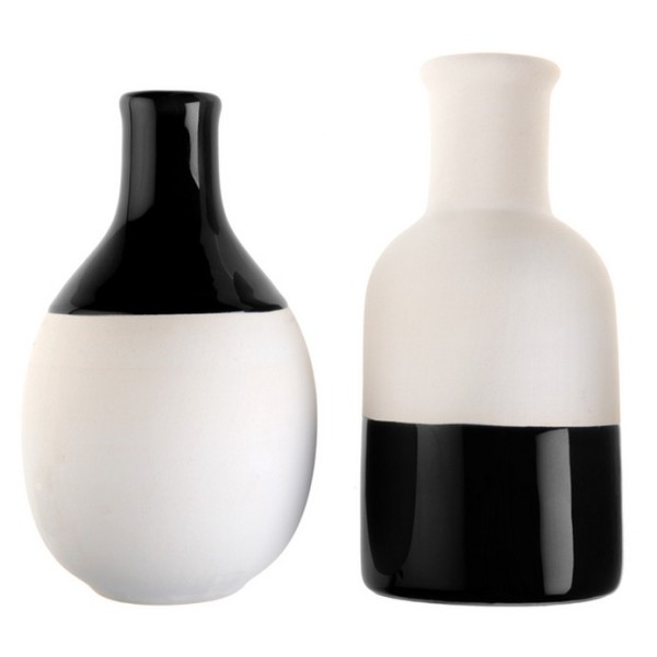 2 Vases scandinaves noir et blanc assortis - Photo n°1