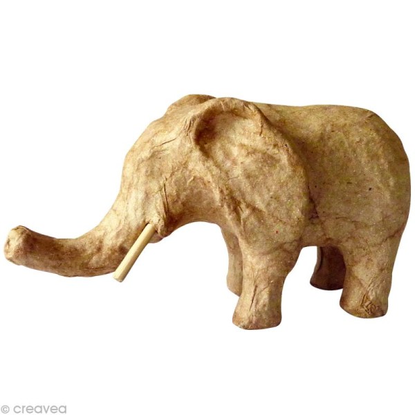 Eléphant en papier mâché 12 cm - Photo n°1