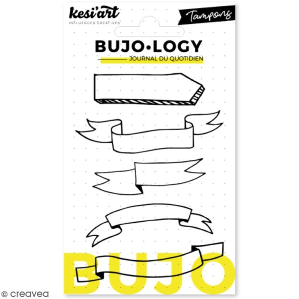 Tampon transparent pour bullet journal - Bujo Logy - Bannières - 5 pcs - Photo n°1