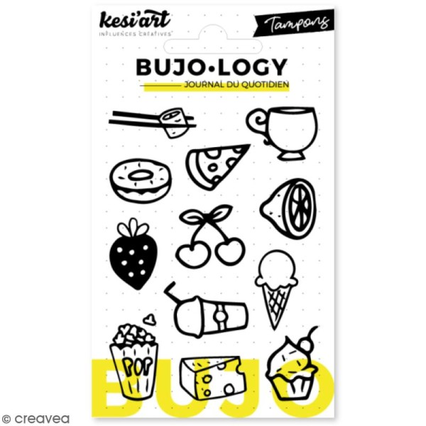 Tampon transparent pour bullet journal - Bujo Logy - Nourriture et boissons - 12 pcs - Photo n°1